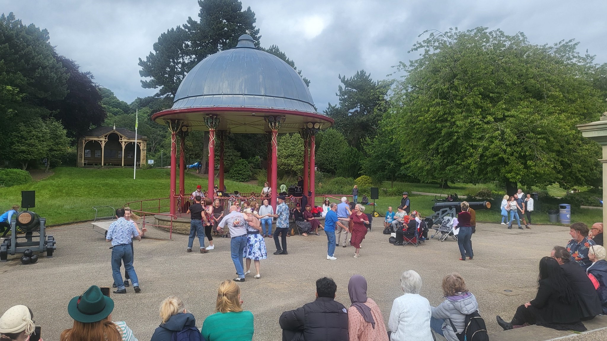 Dancing at the Saltaire bandstand